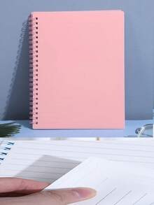 Sổ tay lò xo A5 chống thấm nước, bìa nhựa mờ, 120 trang, thích hợp cho công việc, văn phòng, trường học, ghi chép khi đi du lịch, sổ tay lò xo dày dặn dành cho học sinh, sổ nhật ký có dòng kẻ, thiết kế tối giản và thời trang, có thể dùng làm quà tặng cho học sinh. - Nhiều màu - Xem 8