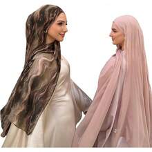 ZGMYC Watercolour Floral Printed Hijab Scarf For Women Soft Modal Cotton Instant Hijab Head Wraps Shawls Long Scarveshalloween - 顏色 22 - 查看 6