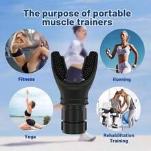 Portable Breathing Trainer With Pure Silicone Adjustable Oxy-Fit Breathe Trainer, Adjustable Muscle Trainer With Soft Silicone For Strengthen Breathing Exercise, Easy To Clean And Use - màu đen - Xem 4
