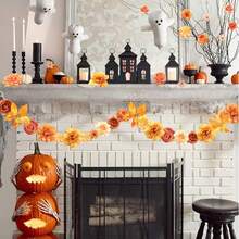 2/5/10/15/20/30/40/60/100Pcs Small Artificial Flower Heads, Fall Silk Faux Orange Peony Daisy Rose, For DIY Crafts, Wedding Garland, Halloween, Christmas, And Thanksgiving Season, Cake Topper & Home Decoration,Decoration In The Center Of The Dining Table