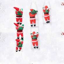 Christmas Decoration 25cm Single-Person Climbing Rope Santa Claus Hanging Ornament, Suitable For Party Decorations And As A Small Gift For Good Friends.