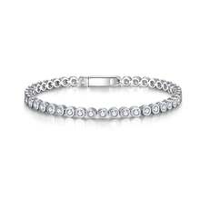 925 纯银极简奢华全密镶方晶锆石网球手链，适合女性的优雅礼物，适合订婚、周年纪念、日常佩戴 - 網球鏈 - 查看 14