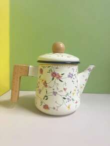 1 件时尚花卉珐琅茶壶，厨房炉灶直接加热珐琅壶，家用炉边茶陶瓷茶壶，桌面装饰珐琅壶，送给朋友和长辈的绝佳礼物 - 芳香花 - 查看 17