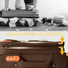 Juego 2 Maletas De Viaje 20 Y 18 Inch Rigidas Ruedas Candado - Marrón - Ver 6