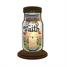 LaoJieYuan 2025 New Style Beautiful Floral Pattern 5D DIY Diamond Painting Candle Holder Ornaments, Desktop Tea Light Candle Holder, DIY Diamond Art Mini Candle Holder, Decorative Accessories, Christmas Gift, Cartoon Animal Design