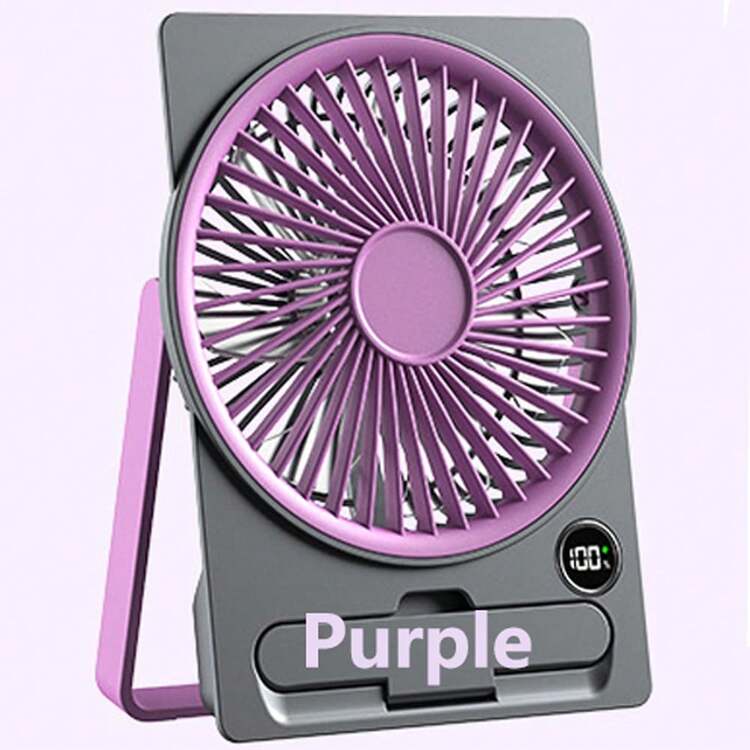 1pc YiYi Desktop USB Fan, Portable USB Rechargeable Fan With Battery Level Display, 1800mAh Long-Lasting, Powerful & Super Quiet Desktop Fan, 180° Tilt Foldable, 5 Wind Speed Adjustable, USB-C Wireless Charging, Suitable For Desk, Home, Travel, Office - Multicolor - View 16