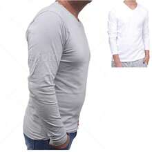 Kit 2 Men's Long Sleeve Shirts 100% Cotton - White and Gray - View 1