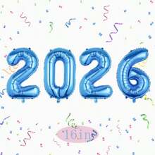 Zestaw 4 balonów foliowych z cyframi 2026, 32 cale, 2026, dekoracje imprezowe, idealne na przyjęcia urodzinowe, spotkania, rocznice, święta, imprezy plenerowe, tworzenie atmosfery, tło do zdjęć