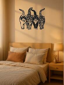 1pc Elegant Black Metal Cat Silhouette Wall Decor - Whimsical And Artistic Cat-Themed Art Piece, Ideal For Home, Office, Living Room, Perfect Gift For Cat Lovers, Housewarming, Valentine's Day, Christmas, Great For Modern Home Decor, Interior Decoration And Room Styling. - Multicolor - View 6