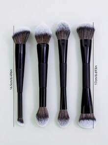 Bộ 4 cọ trang điểm hai đầu, đa năng: cọ má hồng, cọ nền, cọ phấn phủ, cọ highlight, cọ che khuyết điểm, cọ má hồng, phù hợp cho nữ giới. Bộ cọ trang điểm, bộ dụng cụ trang điểm, bộ trang điểm hoàn chỉnh, bộ cọ trang điểm, bộ trang điểm đầy đủ, bộ cọ, bộ cọ trang điểm, bộ quà tặng trang điểm, quà tặng kèm, cọ trang điểm chuyên nghiệp, bộ trang điểm hoàn chỉnh. - màu đen - Xem 5