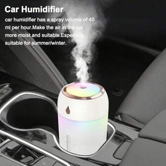 1pc Colored Air Humidifier, 11.16 Ounces Water-Drop Colored Cool Mist Humidifier, Featuring A Humidifying Function And Aroma Lamp, Suitable For Bedrooms And Offices, Plants, Low Noise, 2 Mist Modes, Timed Shut-Off, And Quiet Home Decoration.