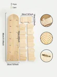 1 pièce Étagère flottante en bois, étagère d'affichage à design en arc, organisateur de stockage à plusieurs niveaux, décoration pour la maison, étagère murale, support d'affichage en bois naturel minimaliste pour le salon, la chambre à coucher, la pépinière, style bohème