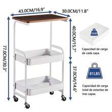 Storage Island & Carts - White - View 3