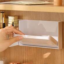 1pc Bathroom Mirror Cabinet Storage Box, Minimalist Makeup Remover Pad Organizer Rack, Dorm Room Essential