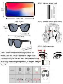 3 件装女士猫眼眼镜，适合日常旅行拍照，复古眼镜，适合夏季海滩度假、户外、旅行 - 彩色 - 查看 9
