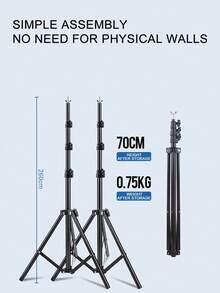 可调节宽度和高度的摄影背景架，专业直播背景龙门架，2.6米可调节三脚架，3米金属横杆，适用于摄影棚录制道具和拍摄支撑套装 - Black-3M*2.6M - 查看 2