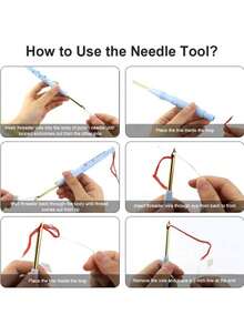 DIY Punch Needle Set - Stainless Steel Handmade Pen With Thick Plastic Handle, Light Blue - All-Season Handmade Embroidery And Weaving Tools, Suitable For Creative Projects, Sewing Tools, Women's Clothing Tools, Crochet