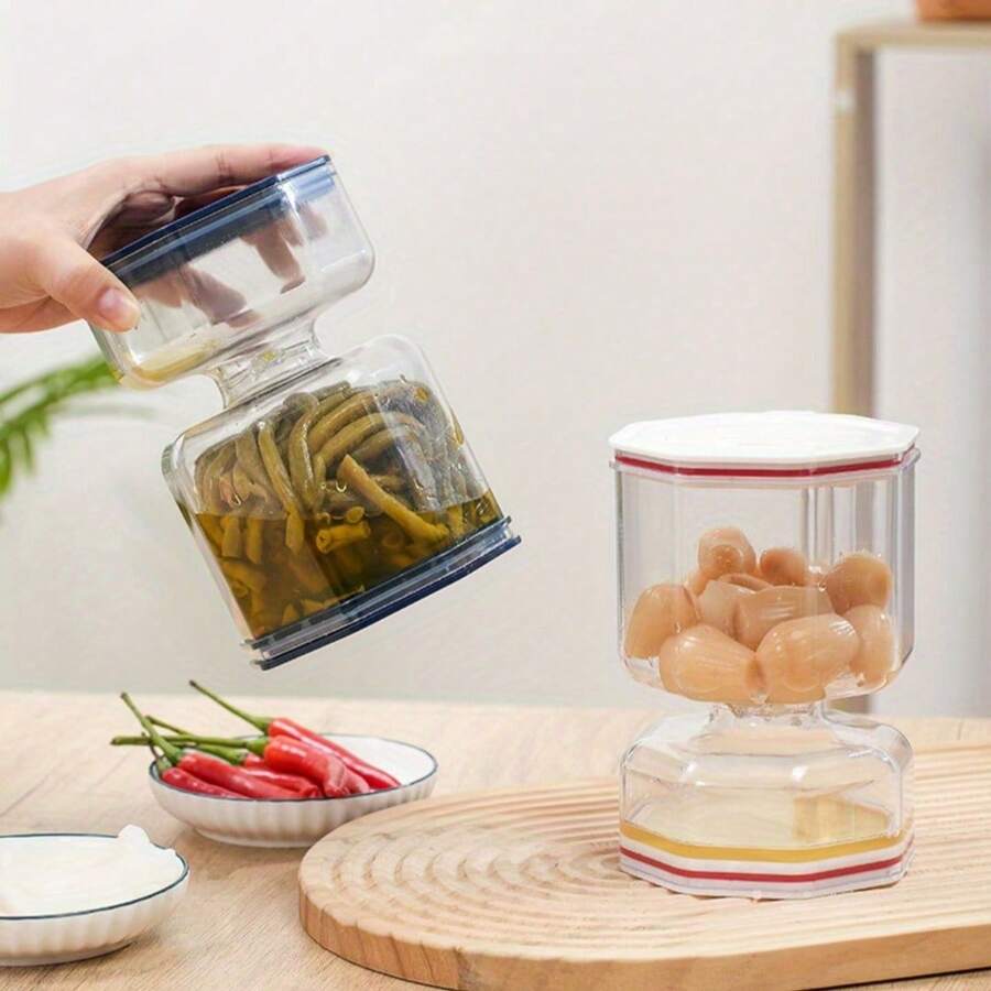 Airtight Canning Jar With Liquid Separator And Fork - 彩色 - 查看 1
