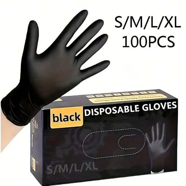 10/50/100pcs Disposable Nitrile Gloves, Cleaning Gloves, Powder-Free, Latex-Free, Household Disposable Gloves, Suitable For Home Cleaning, Dishwashing, Salons, Nail & Eyelash Shops, Home Cleaning, Kitchen Cleaning, Party Cleaning