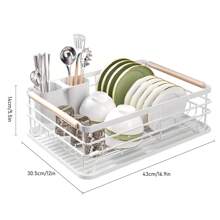 SIDIANBAN Dish Drying Rack For Kitchen Counter - Large Dish Rack With Drainboard, Rustproof Dish Drainer With Utensil Holder For Sink, 43 X 30.5 X 14 Cm Black