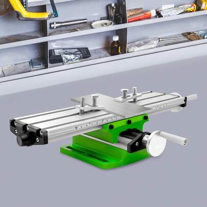 Multi-Functional Workbench, Mini Multifunction Working Vise Table, Suitable For Mini Table Drills, Drill Holders, And Other Small Equipment, Aluminum Alloy, White