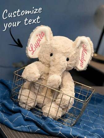 1pc Customizable Cute Elephant Plush Doll, Perfect Birthday Gift For Kids, Can Customize Name And Blessing Text, Adorable Soft Elephant Doll, Cuddly And Comfortable, Cute And Adorable Design To Melt Hearts, Warm Companionship, Healing Growth, Also Suitable As Souvenir Gift And Home Decor, Excellent Birthday Gift,Multi-Functional,Reusable,Ornamental,Exquisite,Stylish,Adorable,Colorful,Cute,Funny,Custom,Personalized,Customized,Unique,Ideal Gifts For Her,Ideal Gifts For Him,For Anniversaries,For Birthdays,Multi-Functional,Reusable,Ornamental,Exquisite,Stylish,Adorable,Colorful,Cute,Funny,Custom,Personalized,Customized,Unique,Ideal Gifts For Her,Ideal Gifts For Him,For Anniversaries,For Birthdays,Customized Kids Dolls & Stuffed Toys
