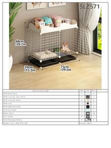 Indoor Dog Cage With Separate Litter Box For Small/Medium Dogs, Corgi & Teddy Pet Dog Kennel Fence - Multicolor - View 14