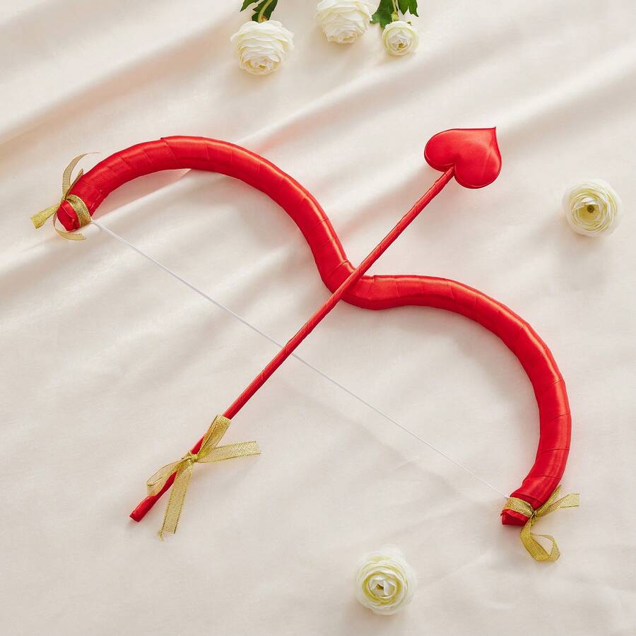 Cupid Bow And Arrow Set, Valentine's Day Cupid Costume Photo Props For Adults And Teens - Burgundy - View 1