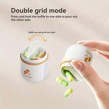 1-Pack Portable Dual Compartment Pill Organizer Box With Leakproof Lid & Chain - Medication Case, Travel-Friendly Tablet Storage With Clear Opening For Vitamins, Pills - Ideal For Travel, Home, Or Daily Use - Compatible With One Pill Box For Purse, Vitamin Holder, Stylish Medication Box, Durable Plastic Material, Compact Design, Secure Closure, Healthconscious Users - Multicolor - View 8