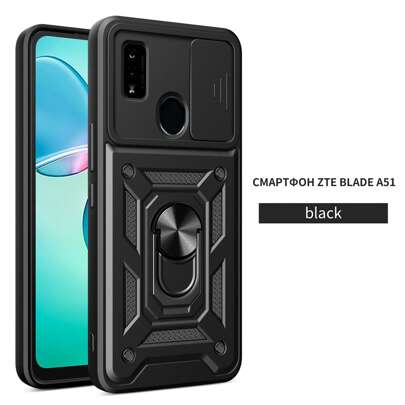 ZTE Blade A51 Phone Case With Magnetic Stand, Camera Protection, Fingerprint Anti-Slip Cover