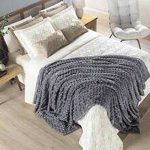 Willow Queen Blanket Ultrasoft Velvety Soft Blanket 2.4m X 2.20m - Xám - Xem 3