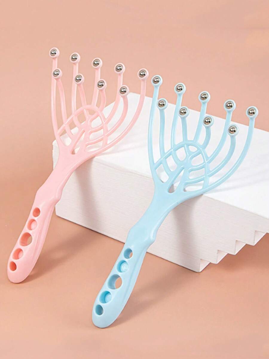 1/2Pcs Multi-Purpose Nine-Claw Head Massager, Massage Comb, Manual Scalp Roller Massage, Relaxing Stress Relief Scratching Head Comb, Convenient And Durable, Massage Comb For Manual Massage Of Head And Body, Relaxation, Daily Necessity, Portable, Suitable For Home, Travel, Sports, Camping, Manual Massage Tool
