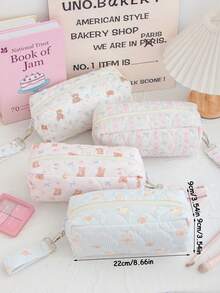 1 pieza Bolsa de cosméticos grande con diseño lindo para niñas, bolsa de almacenamiento multifuncional con asa, bolsa de maquillaje portátil y de moda para niñas, bolsa de almacenamiento para productos de cuidado de la piel, bolsa para guardar brillo de labios, monedero, bolsa para guardar cables, bolsa para guardar cargador portátil, organizador de viaje, bolsa de cosméticos, regalo para el Día de la Madre, regalo de vuelta al colegio, regalo de Año Nuevo, regalo de Navidad, bolsa organizadora de electrónicos, bolsa de viaje - Multicolor - Ver 11