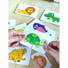 9pcs/6pcs/4pcs Wooden Jigsaw Puzzles, Children Animal & Transportation Cartoon Flat Puzzles, Educational Toys