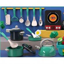 68pcs/93pcs Pink/Green Doll Kitchen Toys, Little Chef Toy Set, Simulated Kitchen Utensils Set, Lids, Scissors, Kitchen Toys, Children Toys