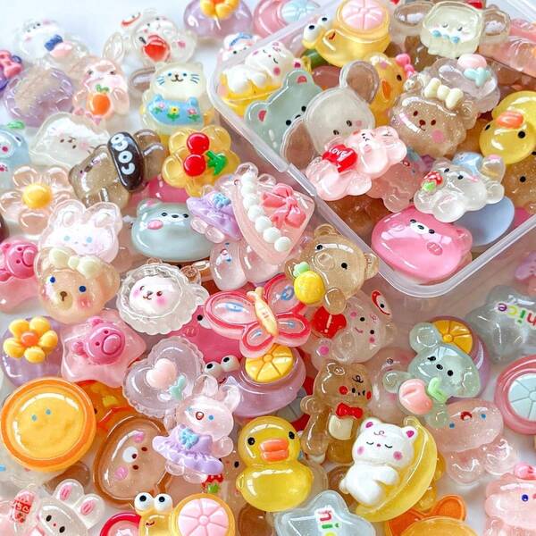 6/10/20pcs Cute Same Color DIY Charms Series Resin Decoration For DIY Crafting Earring Necklace Bracelet Anklet Jewelry Making Keychain Phone Case Hairpin Accessory Making Supplies