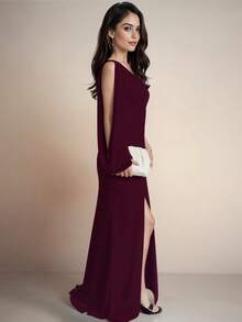 Women Long Dresses - Red Violet - View 4