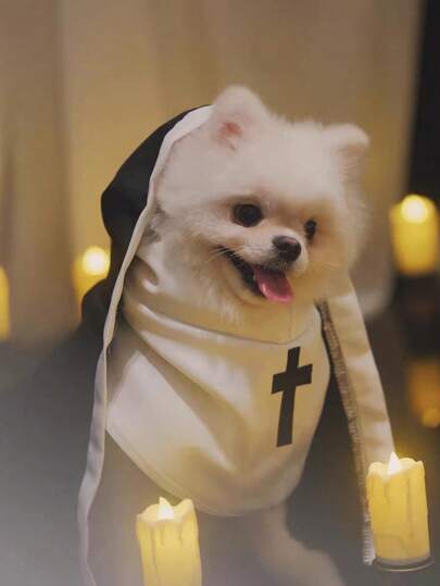 1pc Cat Costume, Pet Clothing, Dog Disguise Funny Cosplay Photo Prop, Suitable For Small/Medium Pets, Amusing Pet Apparel, Pet Specialty Outfit Halloween Halloween Costumes