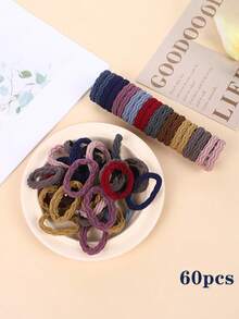 10/20/30/50 件装女童彩色发带套装尼龙弹力橡皮筋儿童马尾辫发箍儿童发饰