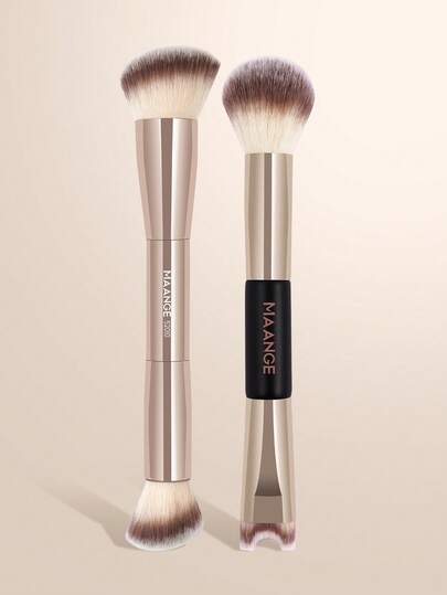MAANGE 1/2 件套专业化妆刷套装，便携可重复使用，包含粉底刷、腮红刷、遮瑕刷、修容刷、鼻影刷、细节刷，适合日常面部化妆，可用于粉底、遮瑕、腮红、修容、散粉等，赠品