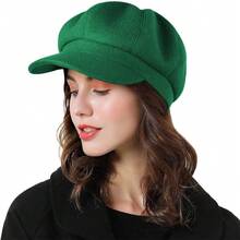 Women Beret Newsboy Hat French Wool Cap Classic Autumn Spring Winter - màu xanh lá - Xem 9