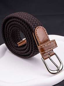 1pc 26-Color Elastic Waist Belt (2.5cm Wide, 105cm Long), Fashion Sports Unisex Couples Woven Elastic Waistband