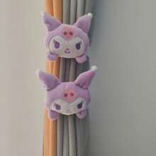 Sanrio 2 piezas Hebilla de cortina Sanrio Hello Kitty Clip de cortina creativo y lindo de dibujos animados Banda elástica para cortina de habitación Decoración del hogar (El pequeño orificio en la parte posterior no afecta el uso normal)