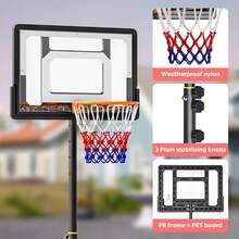 DlandHome Portable Basketball Hoop With Wheels, Adjustable Height From 5.25 To 6.9 Feet, Water-Filled Base, Suitable For Indoor And Outdoor Use, Ideal For Adults And Teenagers - 白色 - 查看 7