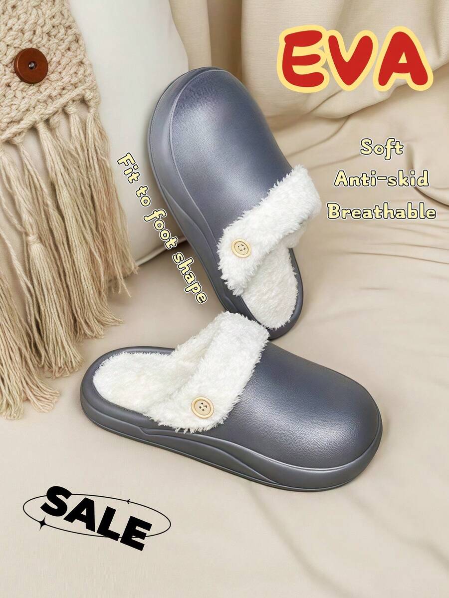 Nuevas zapatillas de casa de hombre de estilo minimalista y elegante para el invierno. Convenientes y versátiles para uso diario. Las suelas gruesas son transpirables, suaves, cómodas y cálidas.