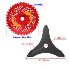 9" X 36T Teeth Carbide Tipped Blades And 10" X 3Teeth Carbon Steel Brush Cutter  Eater Blades, Brush Cutter Blade With Universal Adapter Kit For Brush Cutter  Stihl - 預設 - 查看 3
