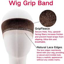 Wig Grip Band Women Adjustable: Wig Gripper With Ear-Cutouts Natural Lace Edge - Adjustable Non-Slip Off Band With Hook And Loop Comfortable Breathable No-Headache