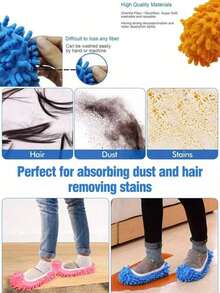 2pcs Colorful Snow Neil Cleaning Shoe Cover, Multi Functional Mop Cover, Lazy Cleaning Gospel, One Step Cleaning, Embarking On A Portable Cleaning Experience, Dual Use For Dry And Wet, Essential For Home Cleaning, Suitable For Daily Household Cleaning Use, Making Floor Mopping More Easy And Fun