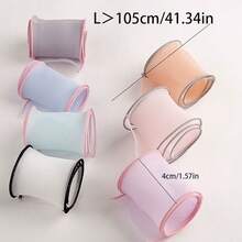 彩色雪纺薄纱缎带，带编织边，DIY蝴蝶结发饰，花店花卉包装，双面烤边薄纱缎带 - 彩色 - 查看 5