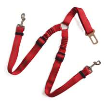 双狗牵引绳可调节车辆拉带弹性保护防震宠物车拉带。 - 彩色 - 查看 13